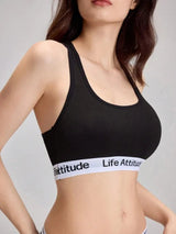 SHEIN EasyFave Women's Letter Jacquard Bra ACC5 - PINK SHOP EG