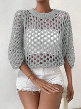 SHEIN Essnce Women's Solid Color Round Neck Batwing Sleeve A4B - PINK SHOP EG