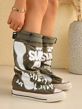 SHEIN FallWinter Women's Gray Round Toe Thick E7 - PINK SHOP EG