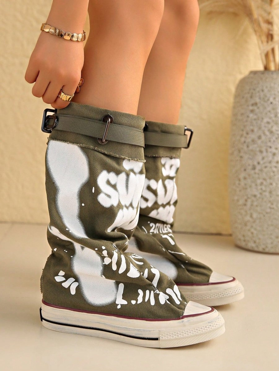 SHEIN FallWinter Women's Gray Round Toe Thick E7 - PINK SHOP EG