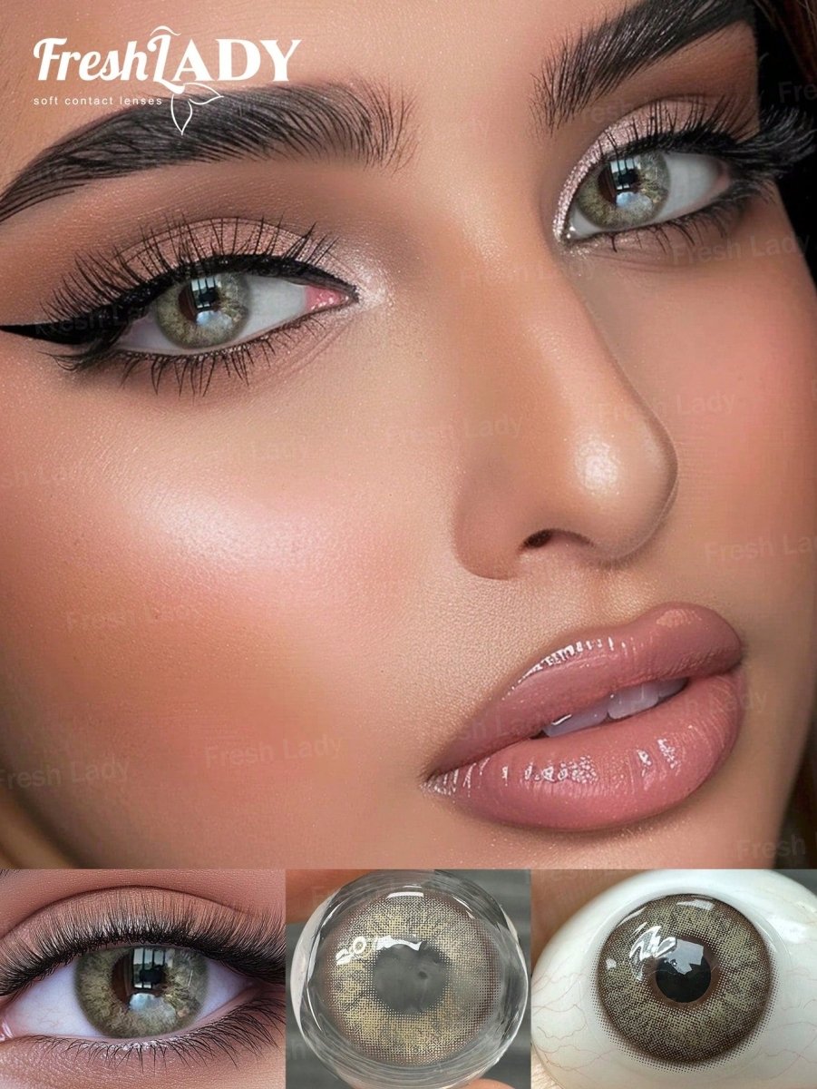 SHEIN FRESH LADY 1 Pair Emir Grey Contacts Soft ممنوع الفتح I1 - PINK SHOP EG