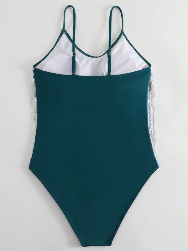 SHEIN Fringe Trim One Piece Swimsuit E4 - PINK SHOP EG