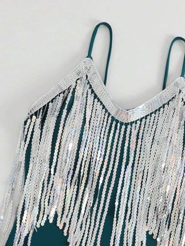 SHEIN Fringe Trim One Piece Swimsuit E4 - PINK SHOP EG