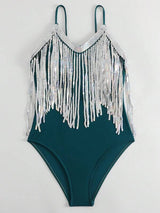 SHEIN Fringe Trim One Piece Swimsuit E4 - PINK SHOP EG