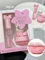 SHEIN Fruit Moisturizing Lip Care Set Lip Oil & Lip Mask Nourishes Day And Night Reduces Lip - PINK SHOP EG