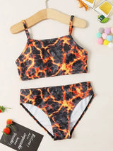 SHEIN Girls Allover Print Bikini Swimsuit EE4 - PINK SHOP EG