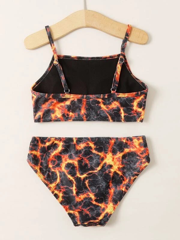 SHEIN Girls Allover Print Bikini Swimsuit EE4 - PINK SHOP EG