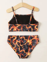 SHEIN Girls Allover Print Bikini Swimsuit EE4 - PINK SHOP EG