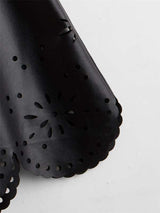 SHEIN Girls Laser Cut Out Belted PU Skirt K4C - PINK SHOP EG