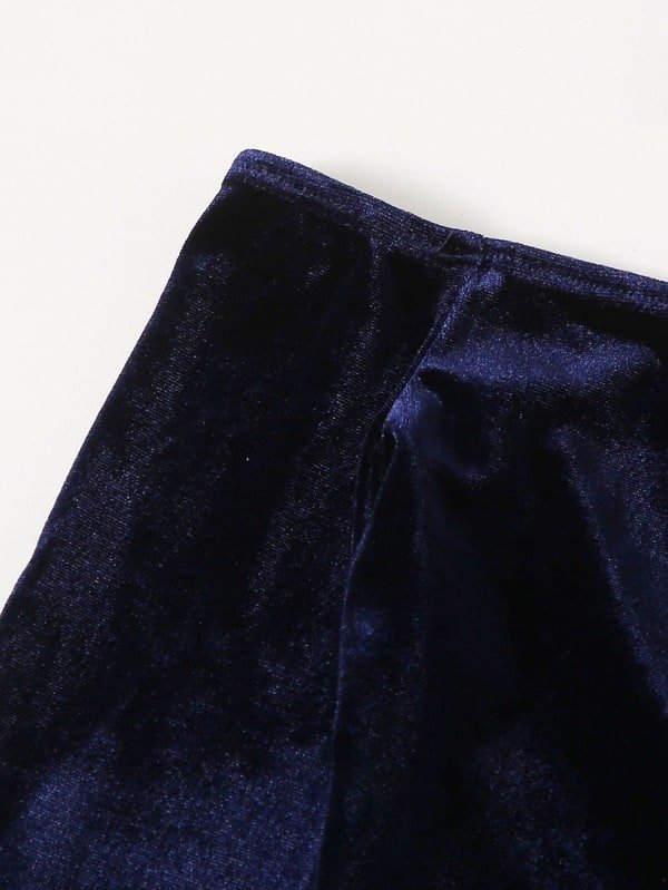 SHEIN Girls Off Shoulder Velvet Romper F1C - PINK SHOP EG