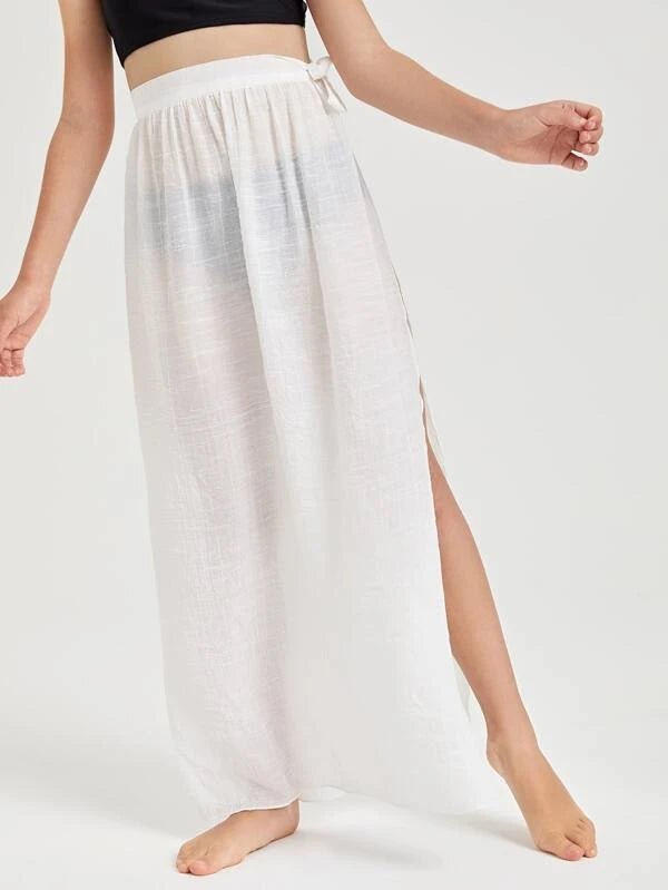 SHEIN Girls Plain Tie Side Cover Up E4 - PINK SHOP EG