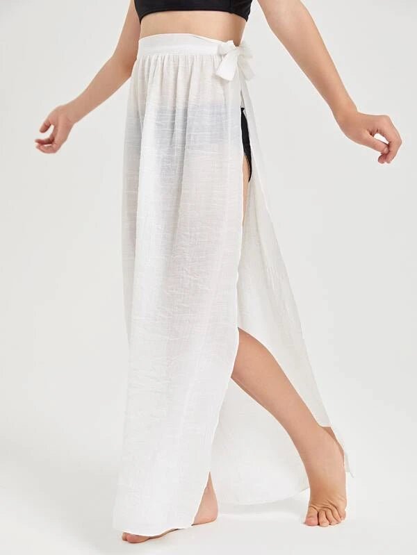 SHEIN Girls Plain Tie Side Cover Up E4 - PINK SHOP EG