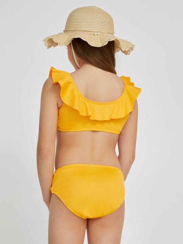 SHEIN Girls Ruffle Trim Bikini Swimsuit E4 - PINK SHOP EG