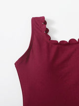 Shein Girls Scallop Trim One Piece Swimsuit E2 - PINK SHOP EG