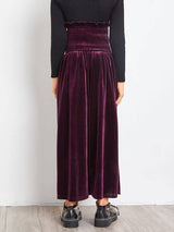 SHEIN Girls Shirred Waist Wide Leg Velvet Pants F1A - PINK SHOP EG