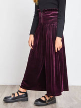 SHEIN Girls Shirred Waist Wide Leg Velvet Pants F1A - PINK SHOP EG