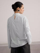 SHEIN Heiryn Women's Loose Fit Striped Dropped Shoulder Long Sleeve - PINK SHOP EG