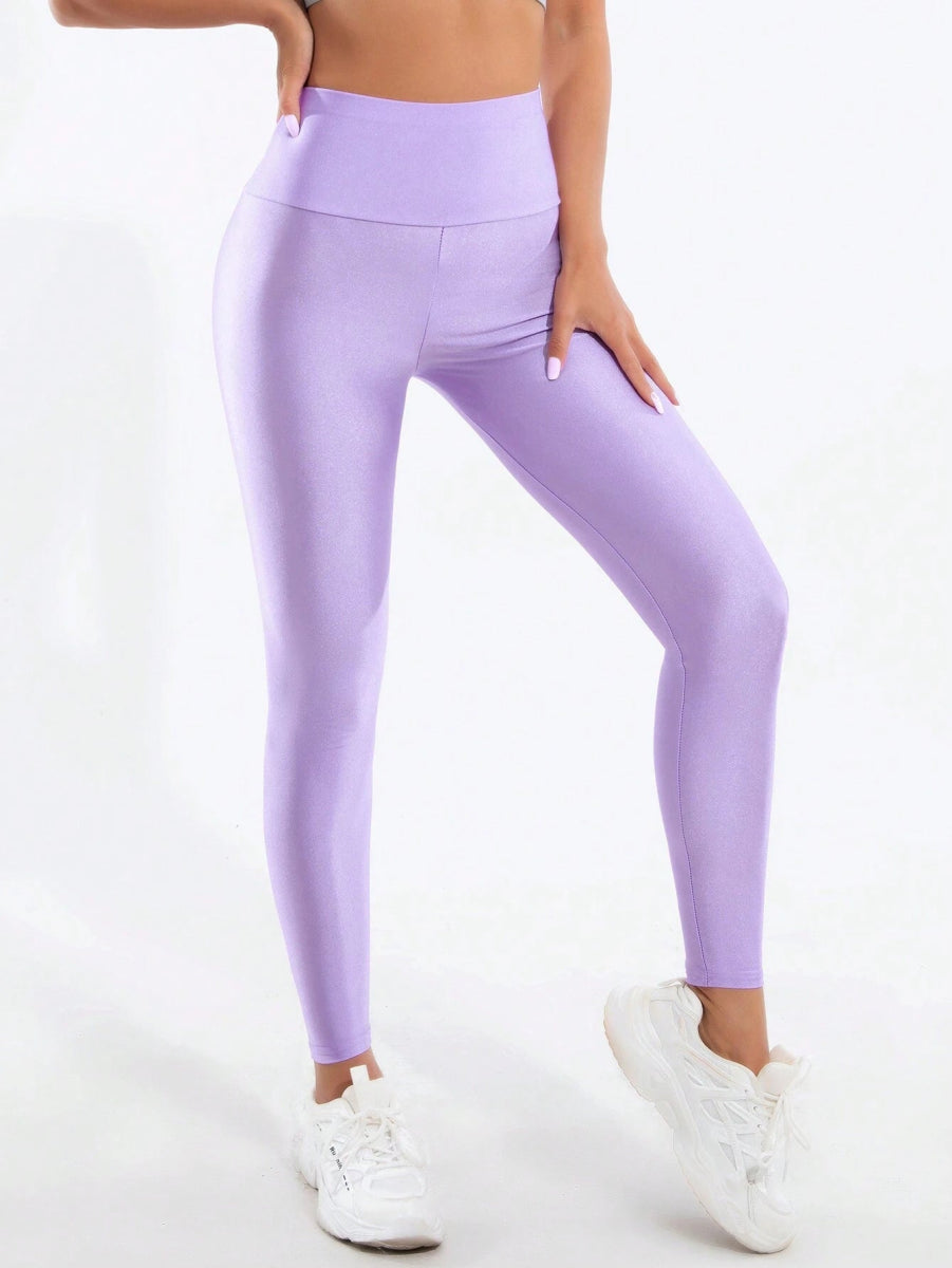 SHEIN High Waist Women's Solid Color Glossy Pants D1B - PINK SHOP EG