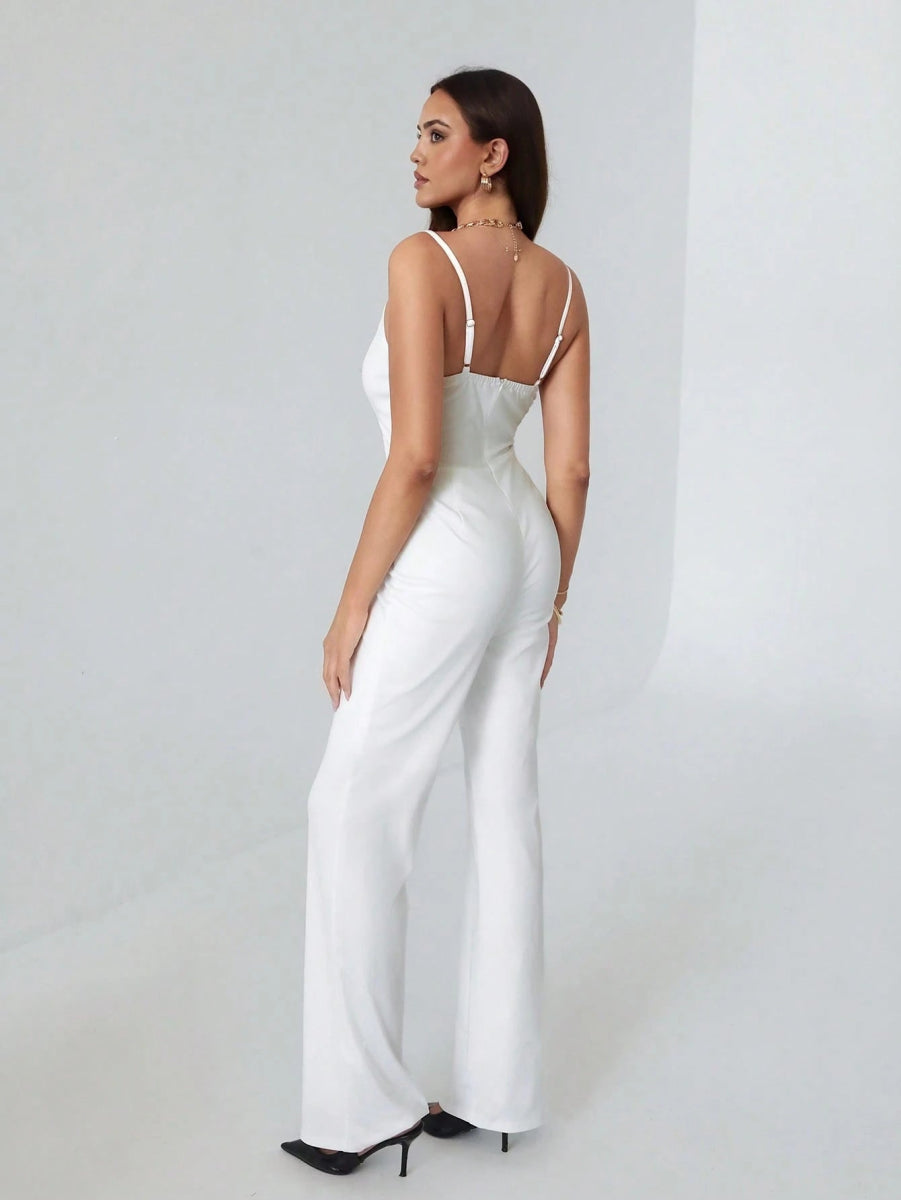 SHEIN Jumpsuit Roylia Woman's Slim - Fit V - Neck D2C - PINK SHOP EG