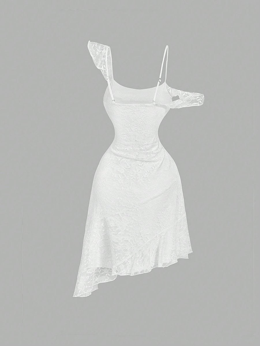 SHEIN MOD White Asymmetric Strap Front Fungus C1A - PINK SHOP EG