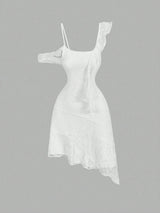 SHEIN MOD White Asymmetric Strap Front Fungus C1A - PINK SHOP EG