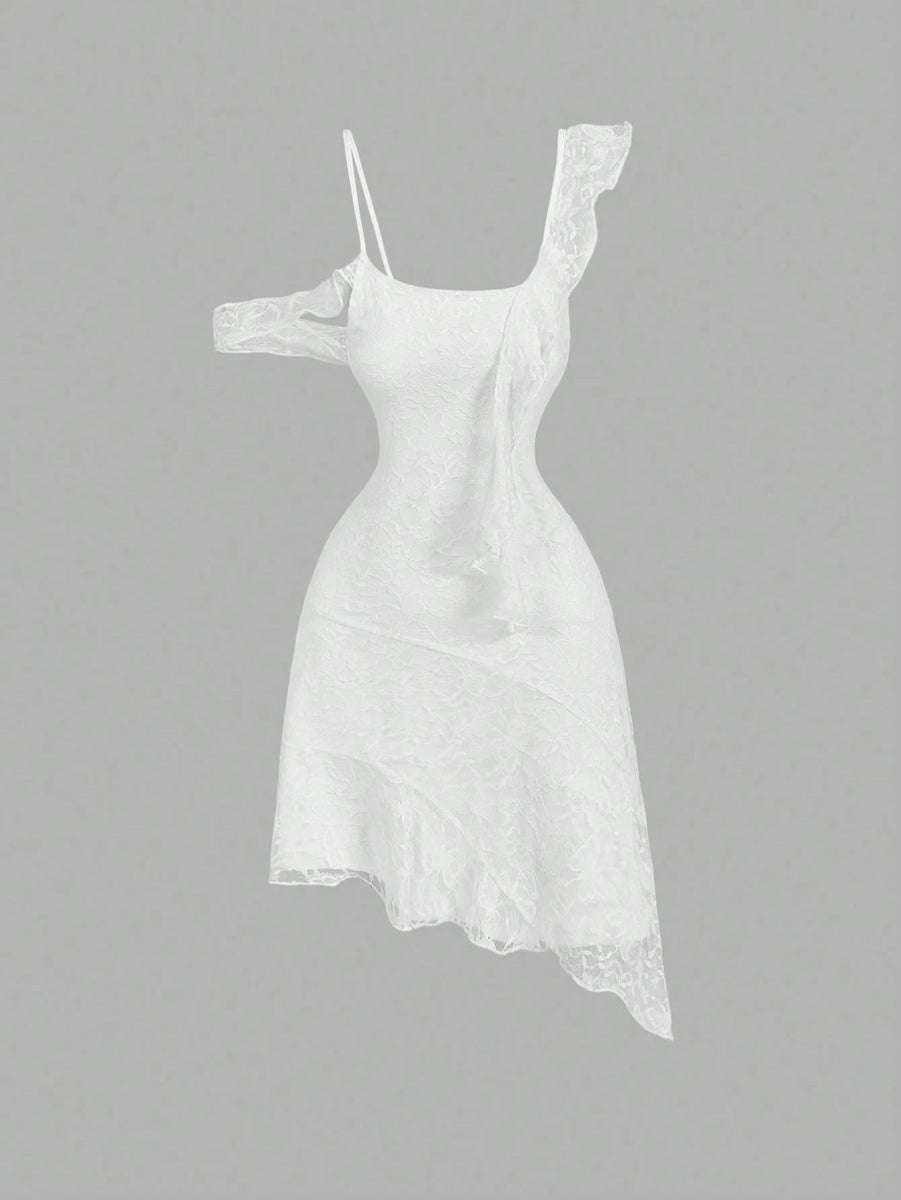 SHEIN MOD White Asymmetric Strap Front Fungus C1A - PINK SHOP EG