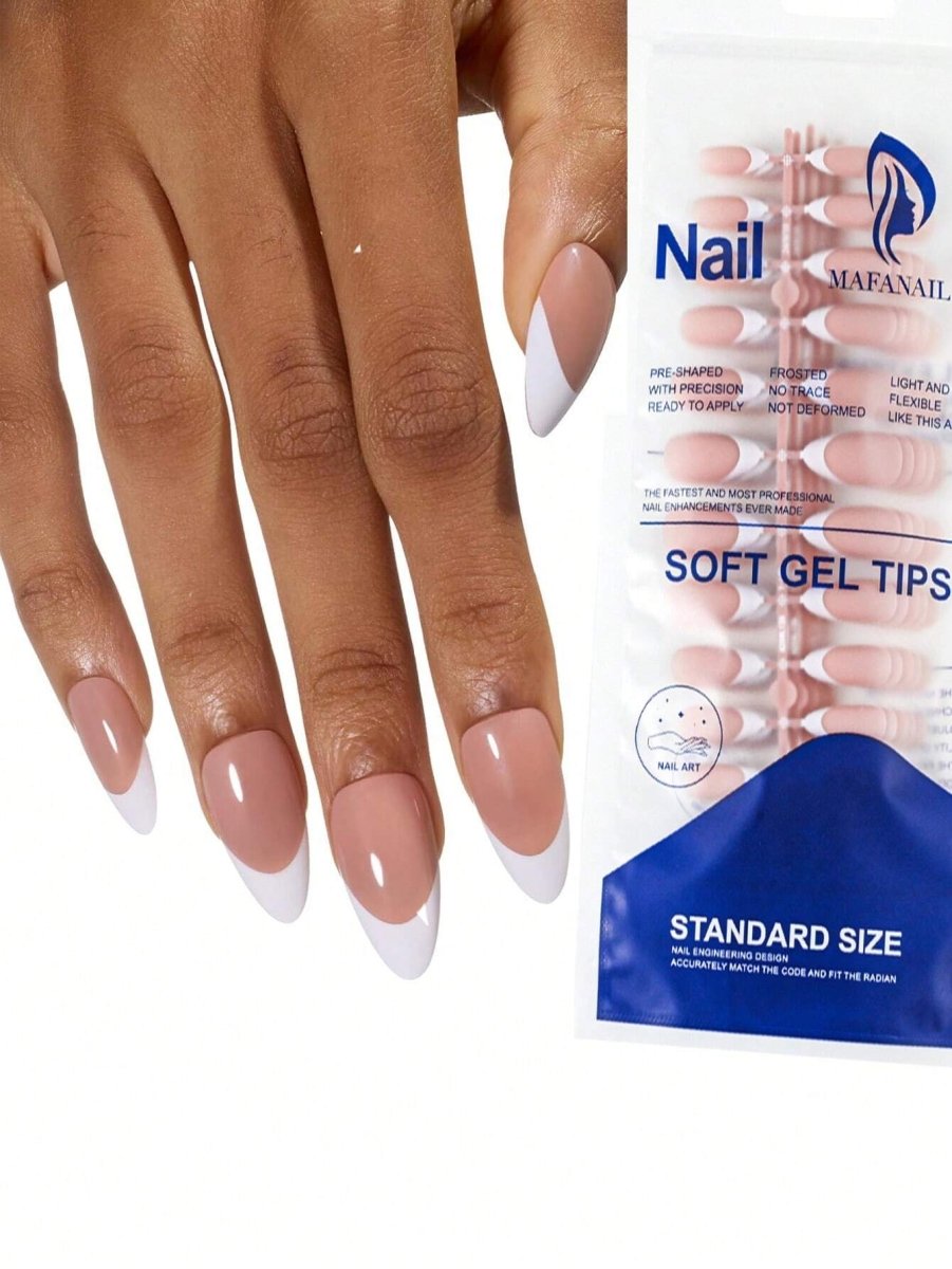 SHEIN Nail Pre - French Gel Tips - Soft Gel System: 120 Pieces - PINK SHOP EG