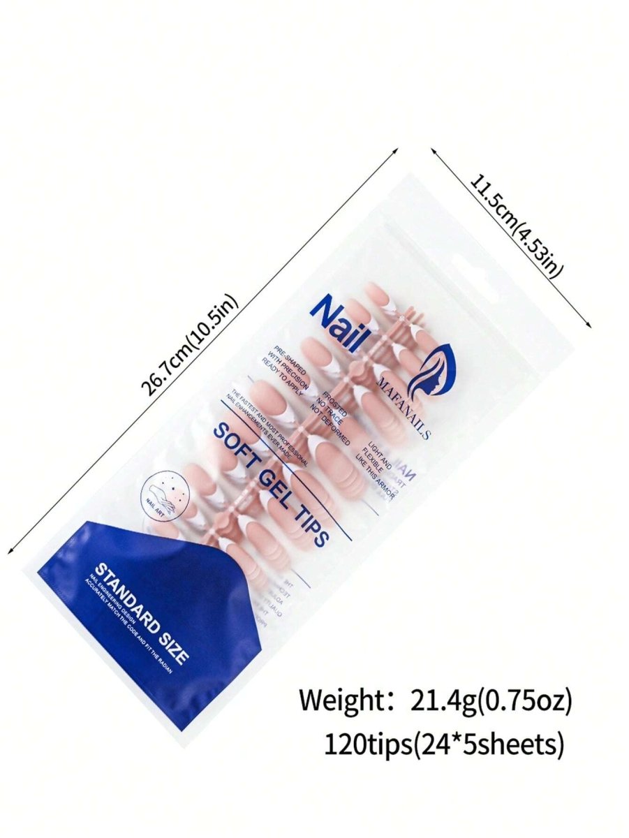 SHEIN Nail Pre - French Gel Tips - Soft Gel System: 120 Pieces - PINK SHOP EG