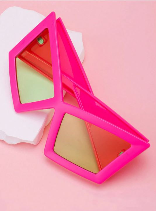 SHEIN New Vintage Personality Big Frame Cat Eye I3 - PINK SHOP EG