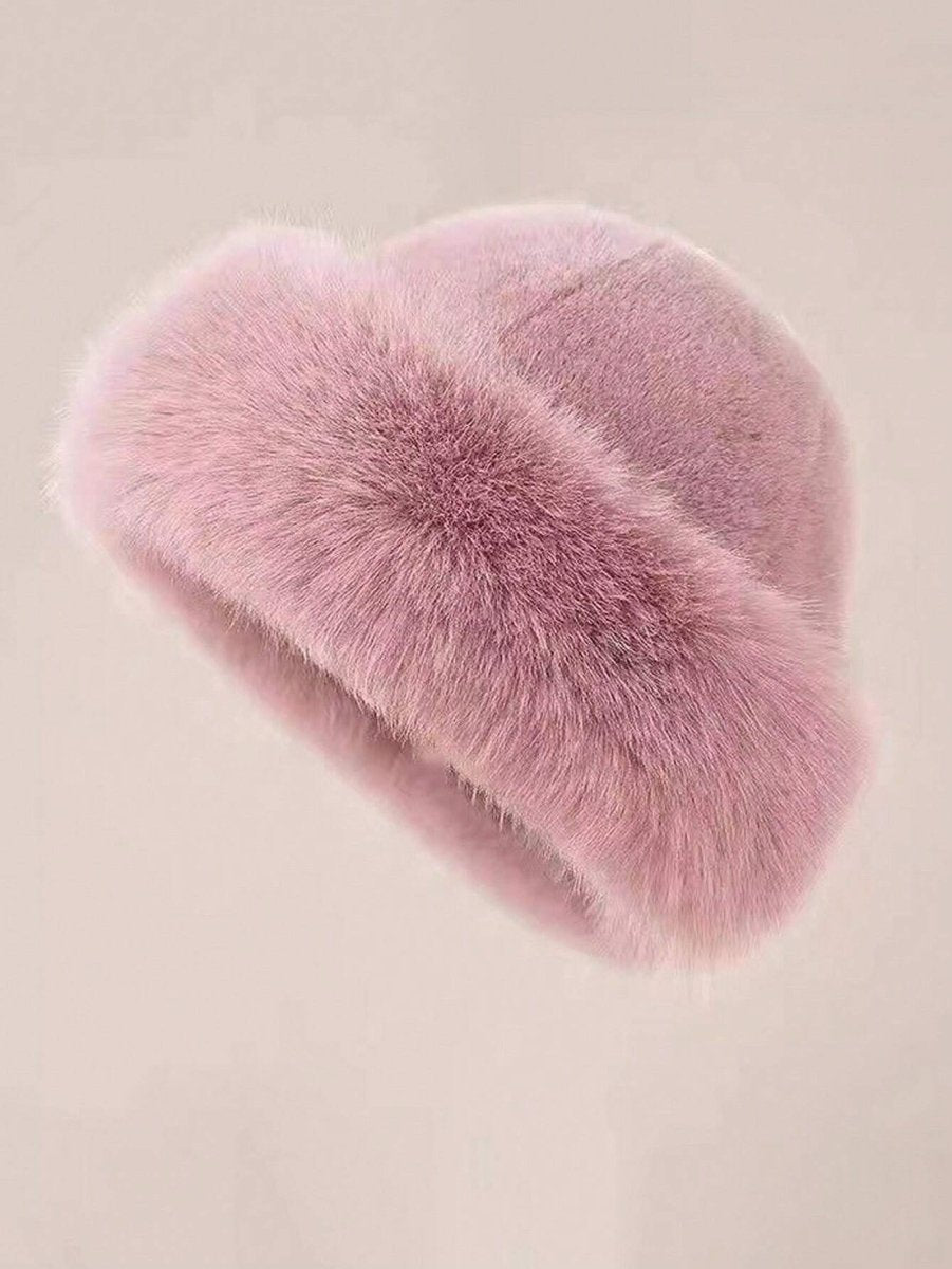 SHEIN New Winter Furry Hats For Women, Autumn/Winter European & Korean Style G1 - PINK SHOP EG