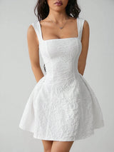 SHEIN PETITE Women's Sleeveless Solid Color White Summer Midi Dress - PINK SHOP EG