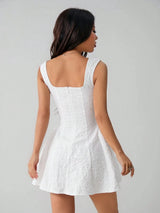 SHEIN PETITE Women's Sleeveless Solid Color White Summer Midi Dress - PINK SHOP EG