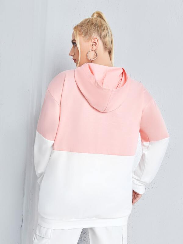 SHEIN Plus Cartoon Graphic Spliced Hoodie F3A - PINK SHOP EG