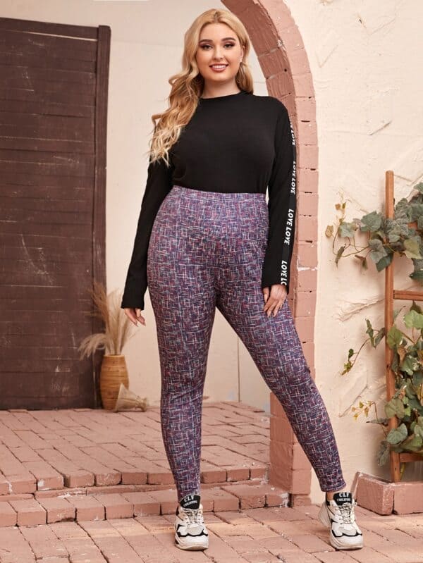 Shein Plus High Waist Space Dye Leggings F3A - PINK SHOP EG