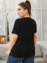 Shein Plus Letter Graphic Sports Tee F3C - PINK SHOP EG