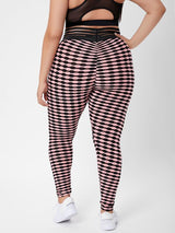 Shein Plus Striped & Geo Print Sports Leggings F3C - PINK SHOP EG