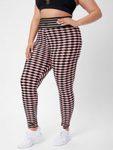 Shein Plus Striped & Geo Print Sports Leggings F3C - PINK SHOP EG