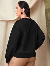 SHEIN Plus Tropical Embroidery Sweatshirt F4C - PINK SHOP EG