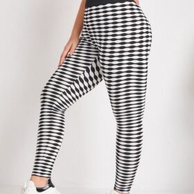 SHEIN Plus Wide Waistband Allover Print Leggings F4B - PINK SHOP EG