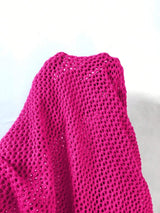 SHEIN PUNK Solid Pointelle Knit Sweater Dress C2B - PINK SHOP EG