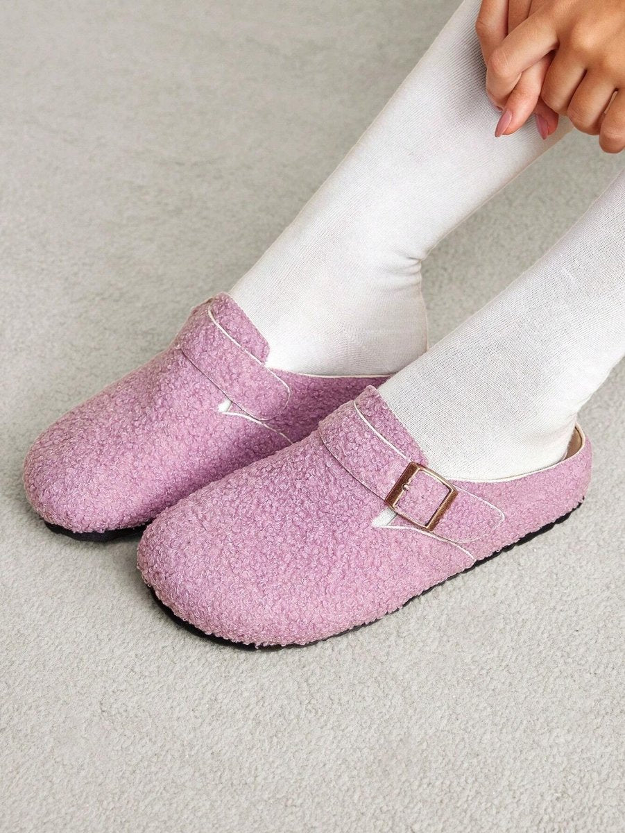 SHEIN Solecia Women's Solid Color Metal Decor Casual Flat F7 - PINK SHOP EG