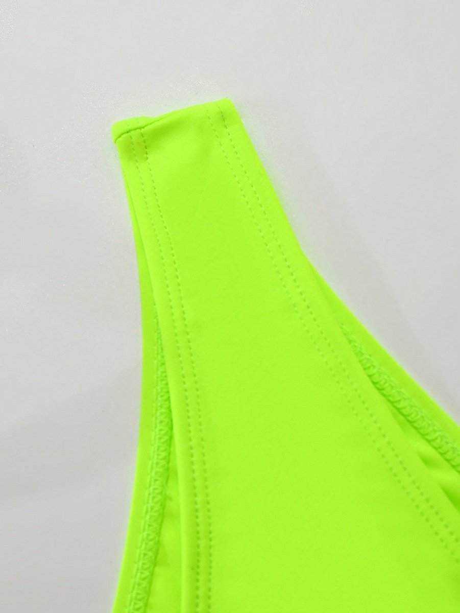 SHEIN Swim Basics Women Fluorescent Green E4 - PINK SHOP EG