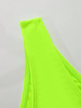SHEIN Swim Basics Women Fluorescent Green E4 - PINK SHOP EG