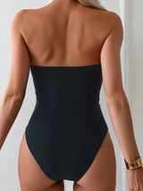 SHEIN Swim Vcay Solid Color Strapless Swimsuit E4 - PINK SHOP EG