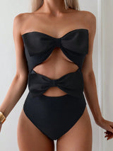 SHEIN Swim Vcay Solid Color Strapless Swimsuit E4 - PINK SHOP EG