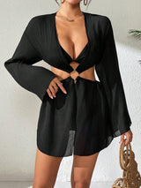 SHEIN Swim Women's Black Cut - Out Design V - Neck D3B - PINK SHOP EG