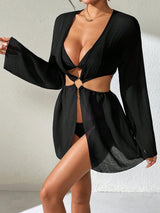 SHEIN Swim Women's Black Cut - Out Design V - Neck D3B - PINK SHOP EG