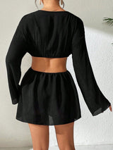 SHEIN Swim Women's Black Cut - Out Design V - Neck D3B - PINK SHOP EG