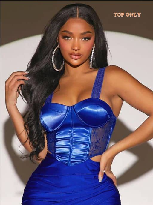 SHEIN SXY Contrast Lace Bustier Satin Cami Top A1B - PINK SHOP EG
