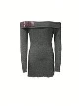 SHEIN SXY Women's Off Shoulder Solid Color Buckle Decor C3A - PINK SHOP EG